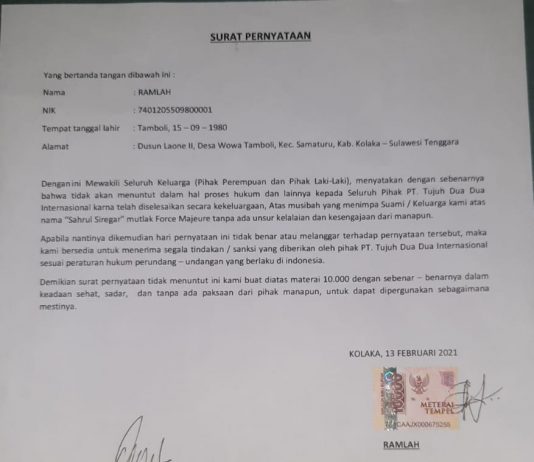 Terkait Isu Ingkar Janji Perusahaan, Begini Klarifikasi Pihak PT. 722