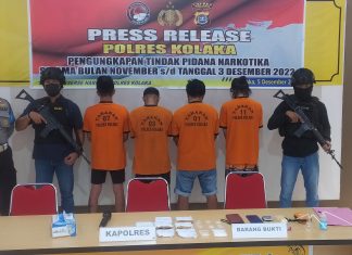 Lagi, Polres Kolaka Bekuk Pengguna dan Pengedar Sabu, BB 58 Gram Sabu Diamankan