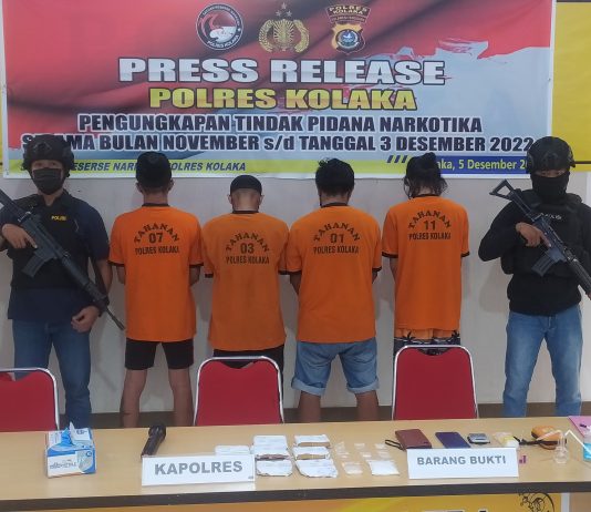 Lagi, Polres Kolaka Bekuk Pengguna dan Pengedar Sabu, BB 58 Gram Sabu Diamankan