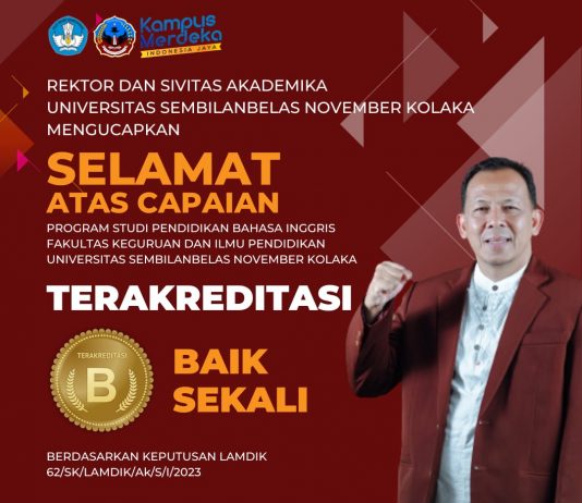 Prodi Bahasa Indonesia USN Kolaka Raih Akreditasi Baik Sekali