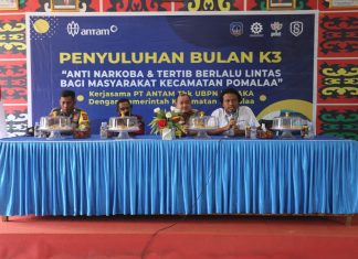 Peringati Bulan K3, ANTAM UBPN Kolaka Gelar Penyuluhan Anti Narkoba dan Tertib Berlalulintas