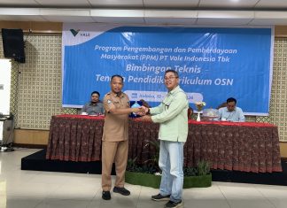 PT Vale dan Pemkab Kolaka Gelar Bimtek Kurikulum OSN untuk Guru SD dan SMP