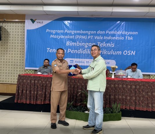 PT Vale dan Pemkab Kolaka Gelar Bimtek Kurikulum OSN untuk Guru SD dan SMP
