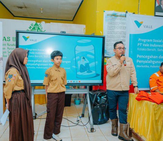 PT Vale Beri Edukasi Bahaya Narkoba kepada Pelajar SMPN 1 Pomalaa